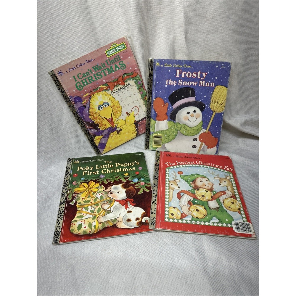 Lot 4 Vintage Little Golden books Frosty Poky first Christmas & 2 others